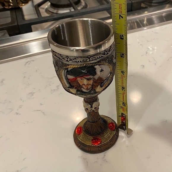 Pirate and Ship Drinking Goblet Cast Resin and Metal Lined - Picture 9 of 10